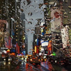 Wet City original NYC CITY  landscape painting 