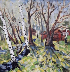 Spring Birch original landscape painting