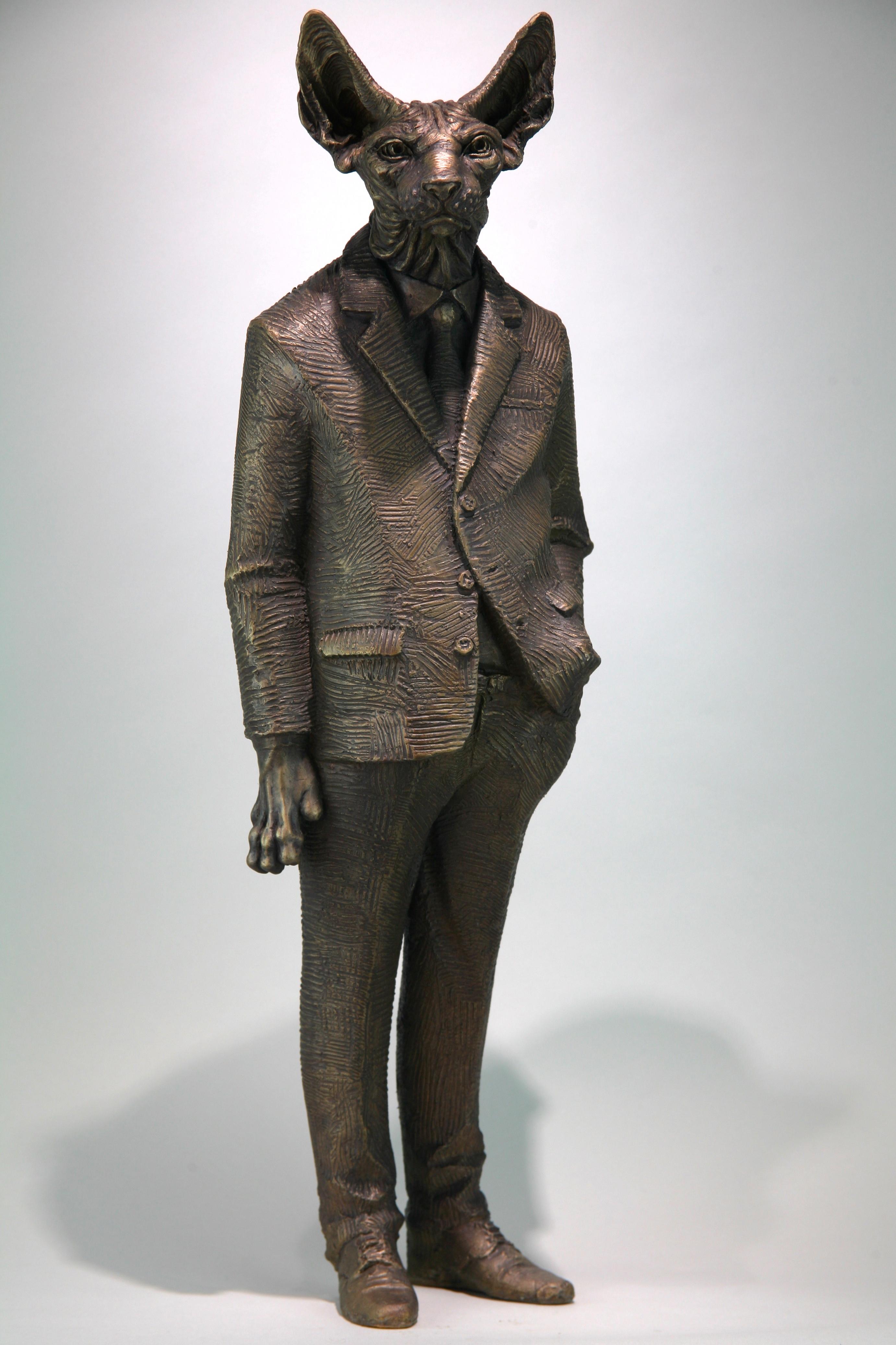 Sphynxman - bronze sculpture- limited edition- Modern- Contemporary  - Sculpture by Andrzej Szymczyk