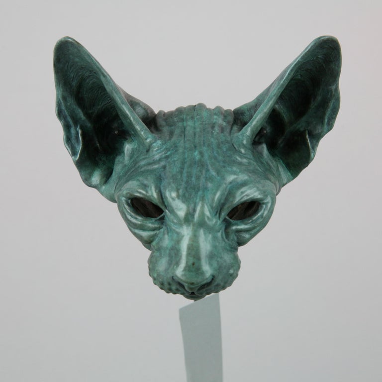 Andrzej Szymczyk Sphynx Cat Head bronze sculpture limited edition Modern Contemporary For