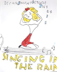 Wylie, Singing in the Rain, lithograph, 2019