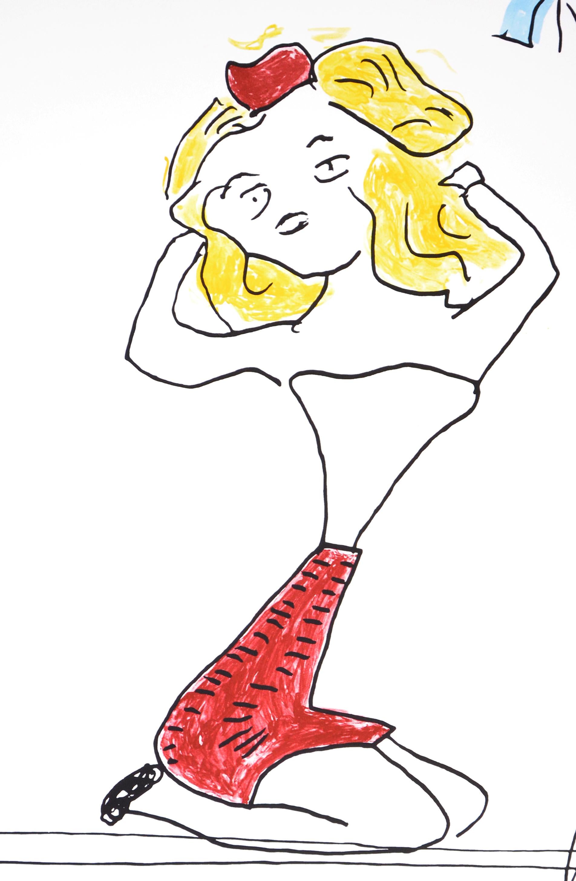 Wylie, Singing in the Rain, lithograph, 2019 - Print by Rose Wylie