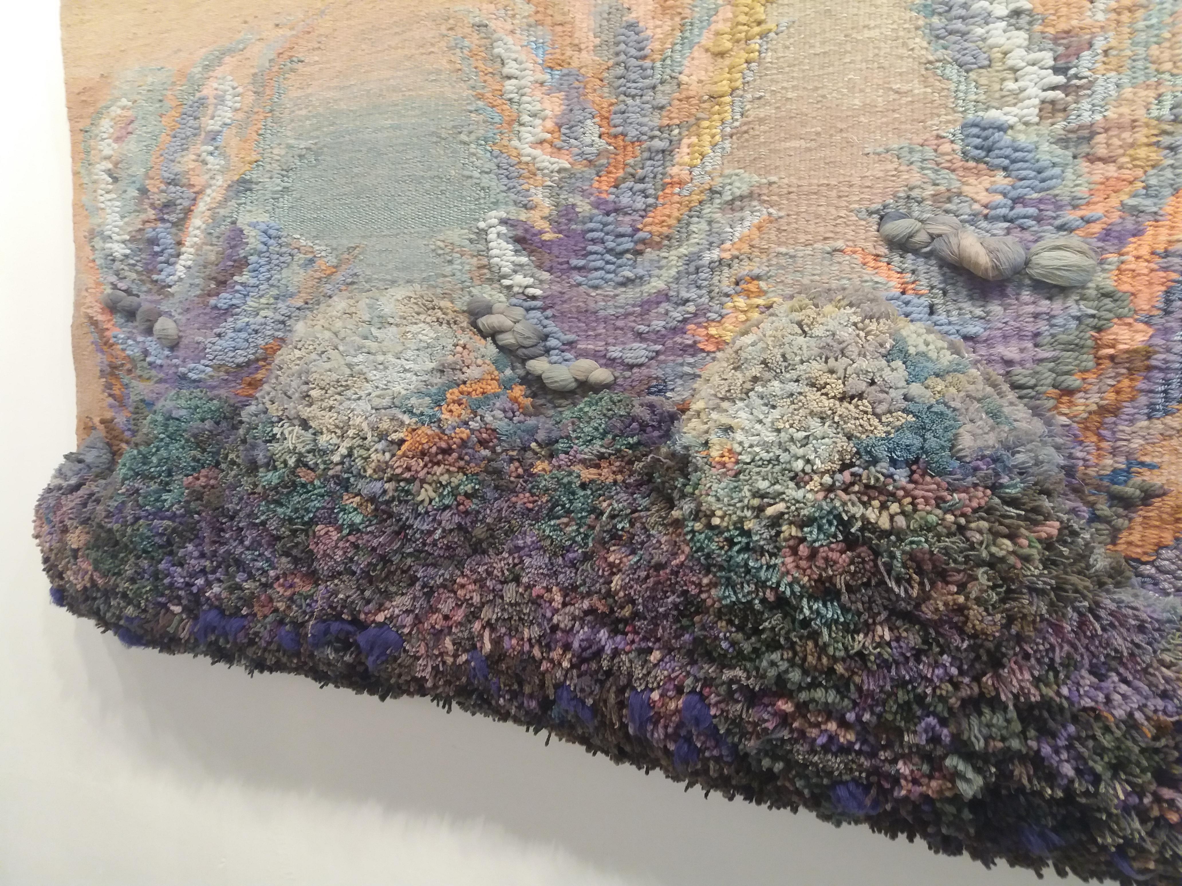 Raventos   Big Ocher Blue Green  Original tapestry For Sale 1