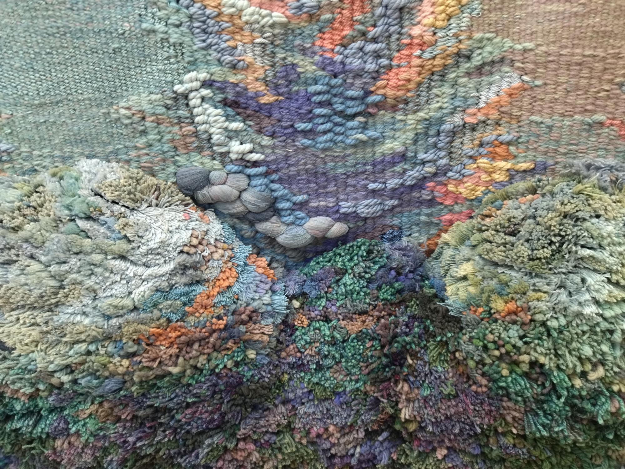 Raventos   Big Ocher Blue Green  Original tapestry For Sale 4