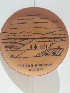 Gaspar Riera plat. céramique. terre cuite. Majorque. Original unique pièce