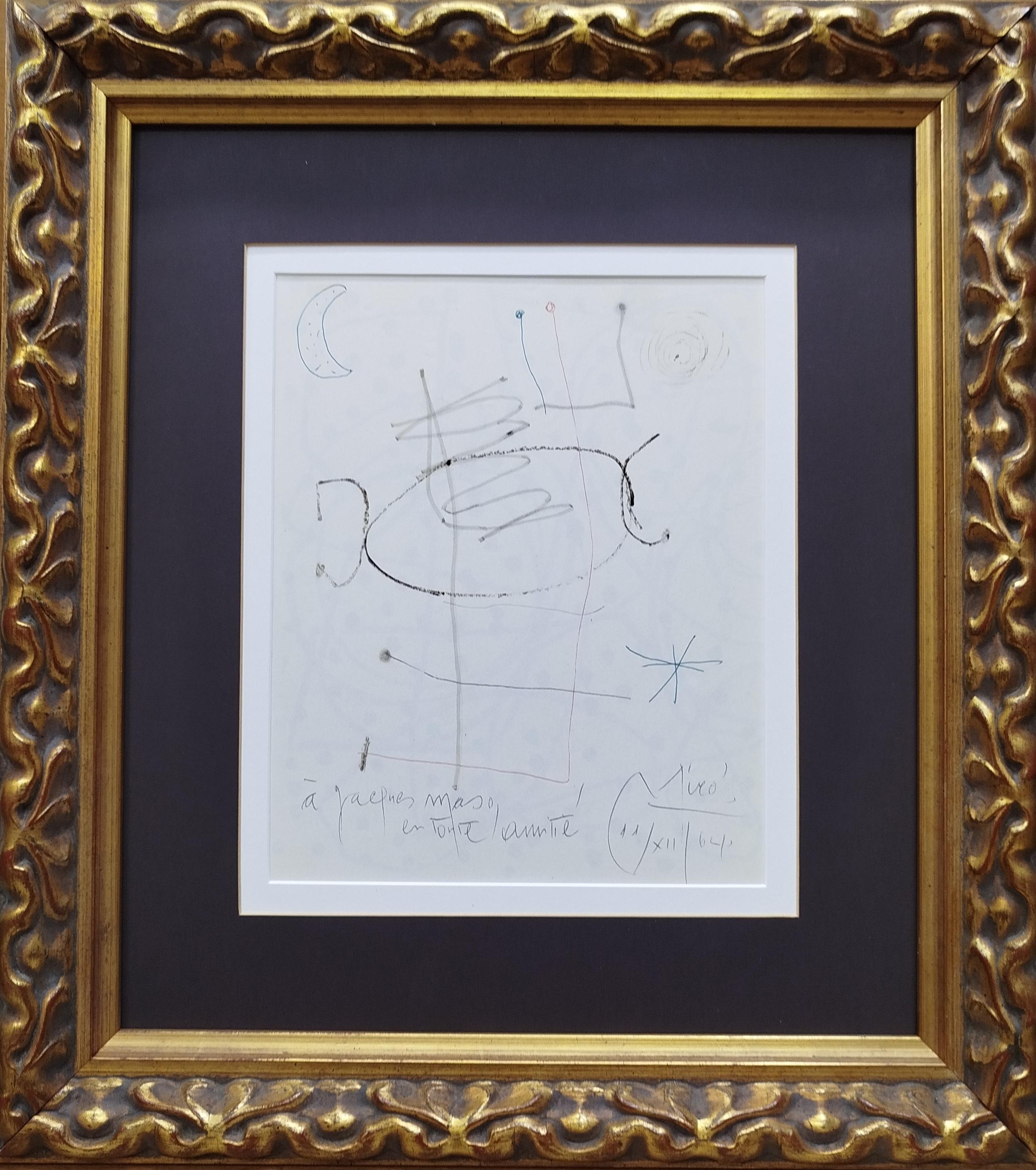 Miro   dessin original au crayon, au stylo et au marqueur sur papier en vente 3