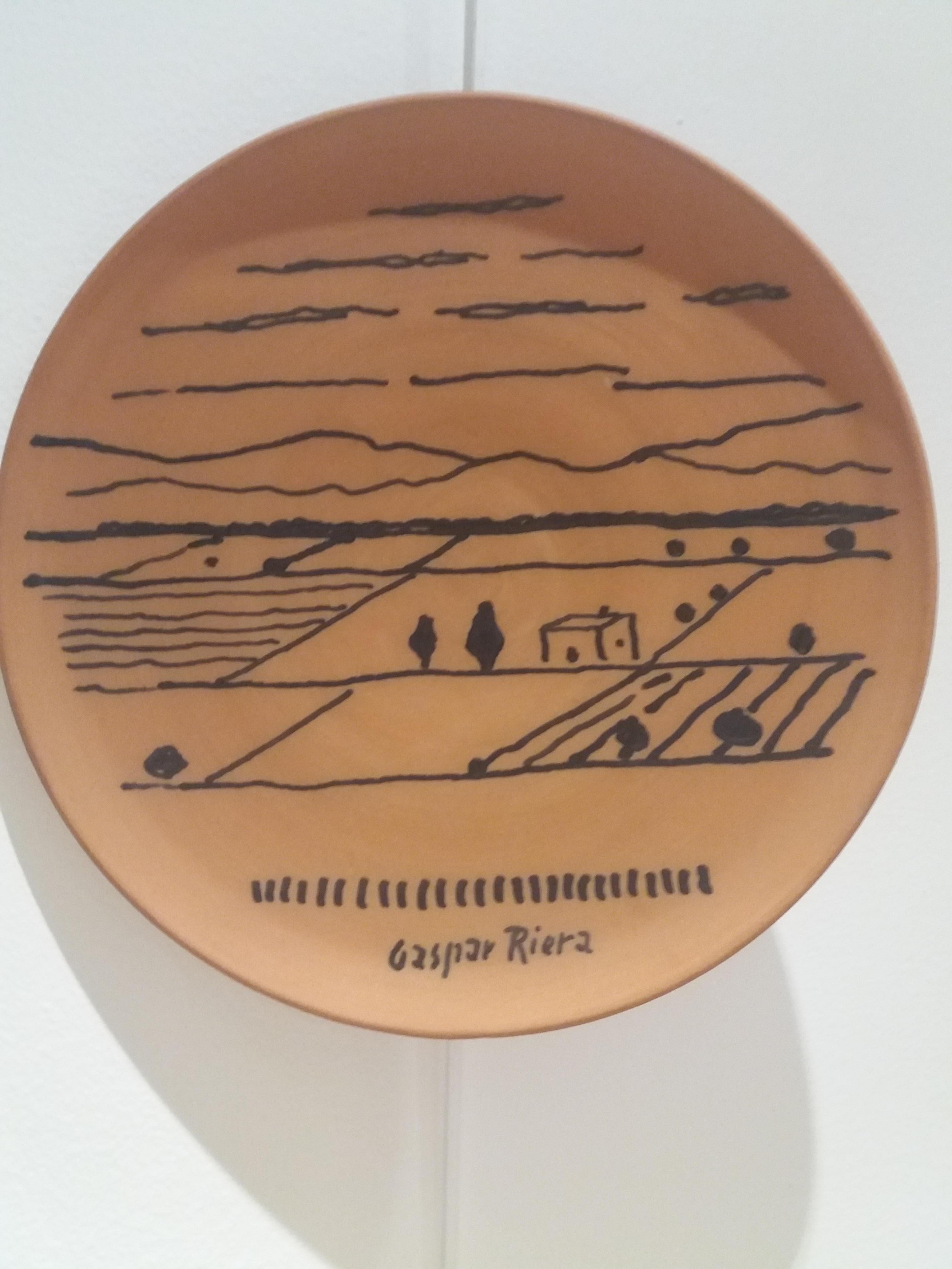 Gaspar Riera    plat. céramique. terre cuite. Majorque. Original unique  pièce - Art de Gaspar Riera Moragues