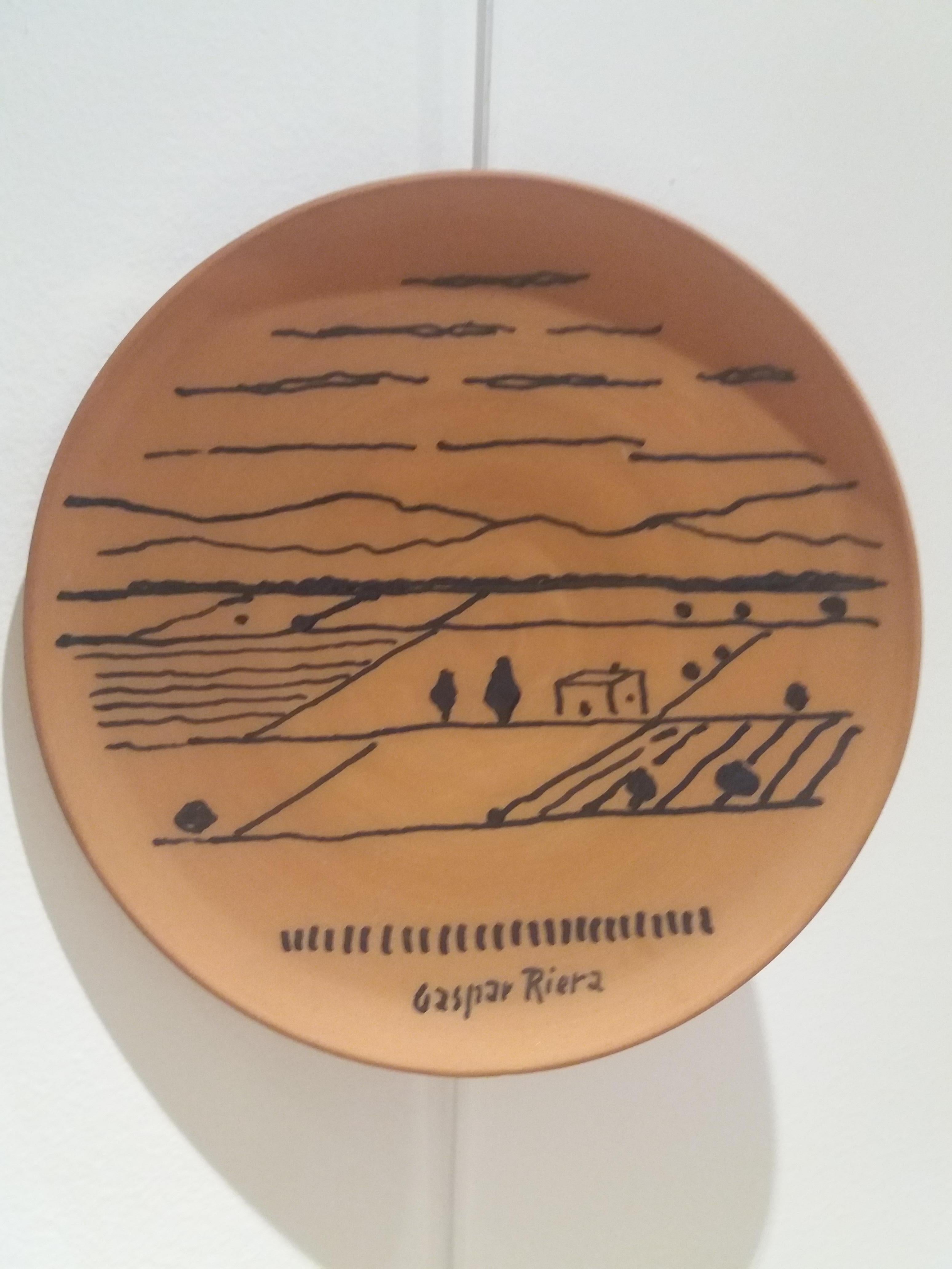 Gaspar Riera    plat. céramique. terre cuite. Majorque. Original unique  pièce - Post-impressionnisme Art par Gaspar Riera Moragues