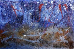 BLUE LANDSCAPE original contemporary mixed media painting