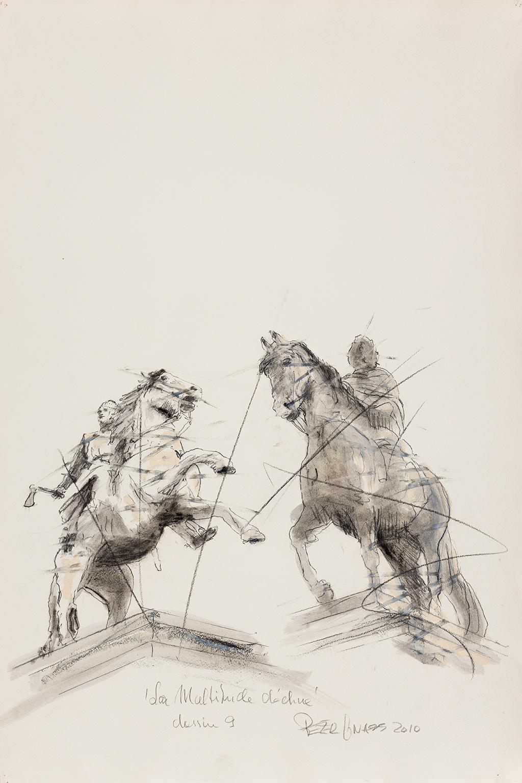 Peter Gnass Figurative Art - The Fallen Multitude (Drawing n° 9)