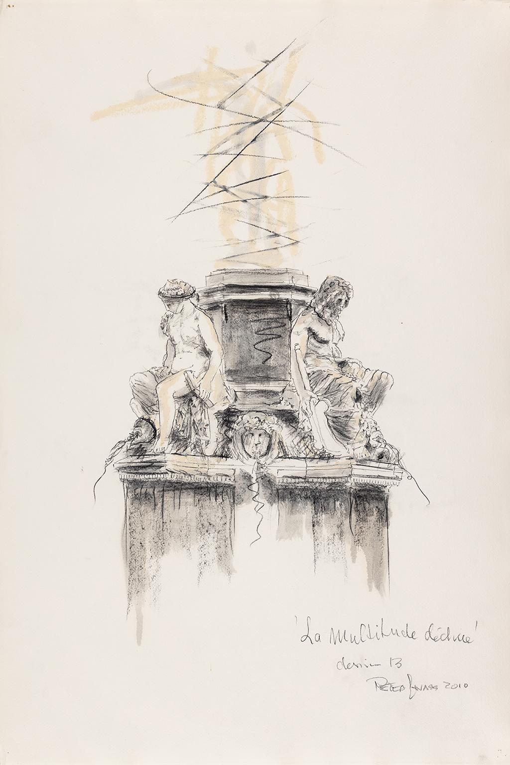 Peter Gnass Figurative Art - The Fallen Multitude (Drawing n° 13)