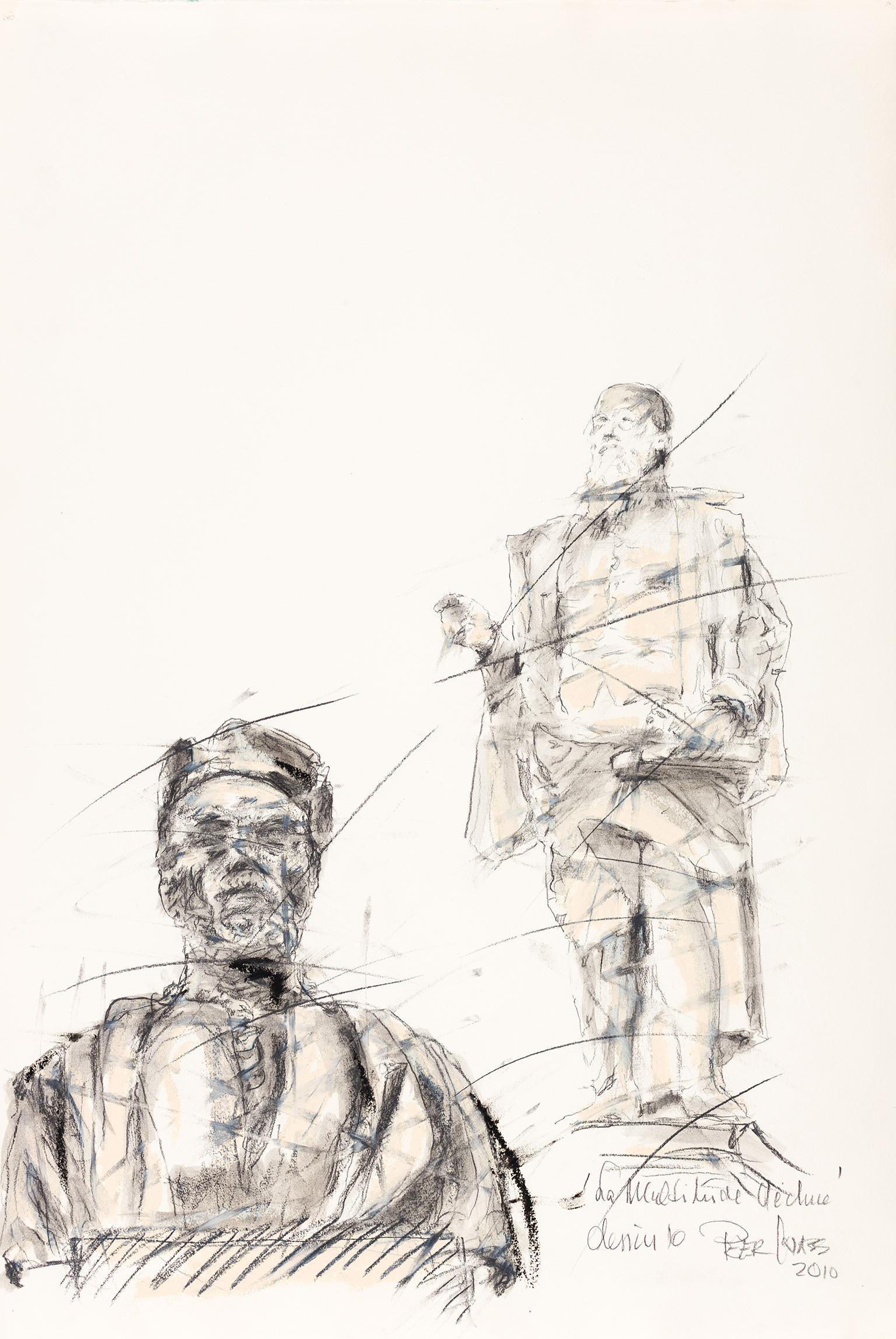 Peter Gnass Figurative Art – The Fallen Multitude (Zeichnung Nr. 10)
