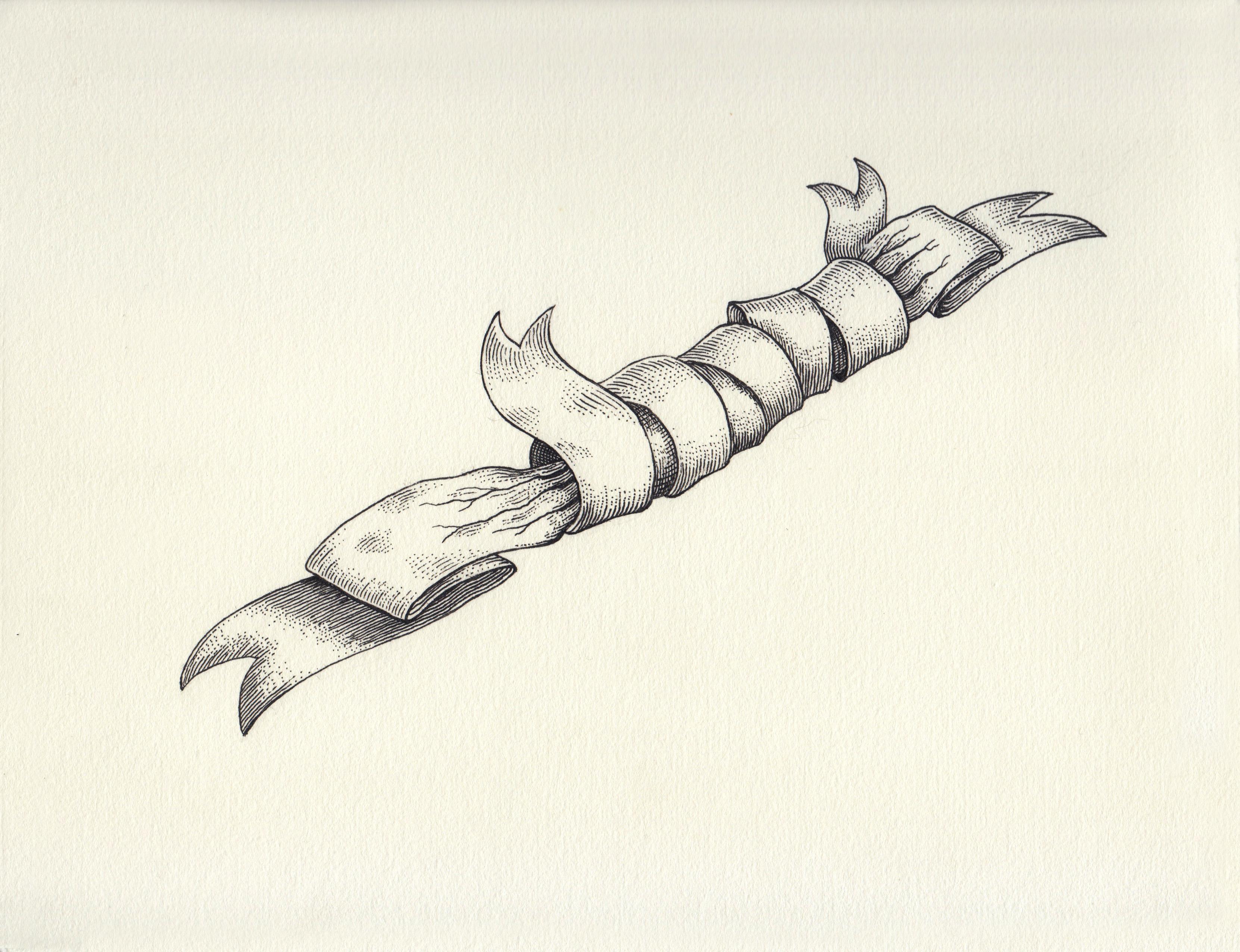 Renato Garza Cervera Figurative Art - Cannibal Constrictor Banner with prey