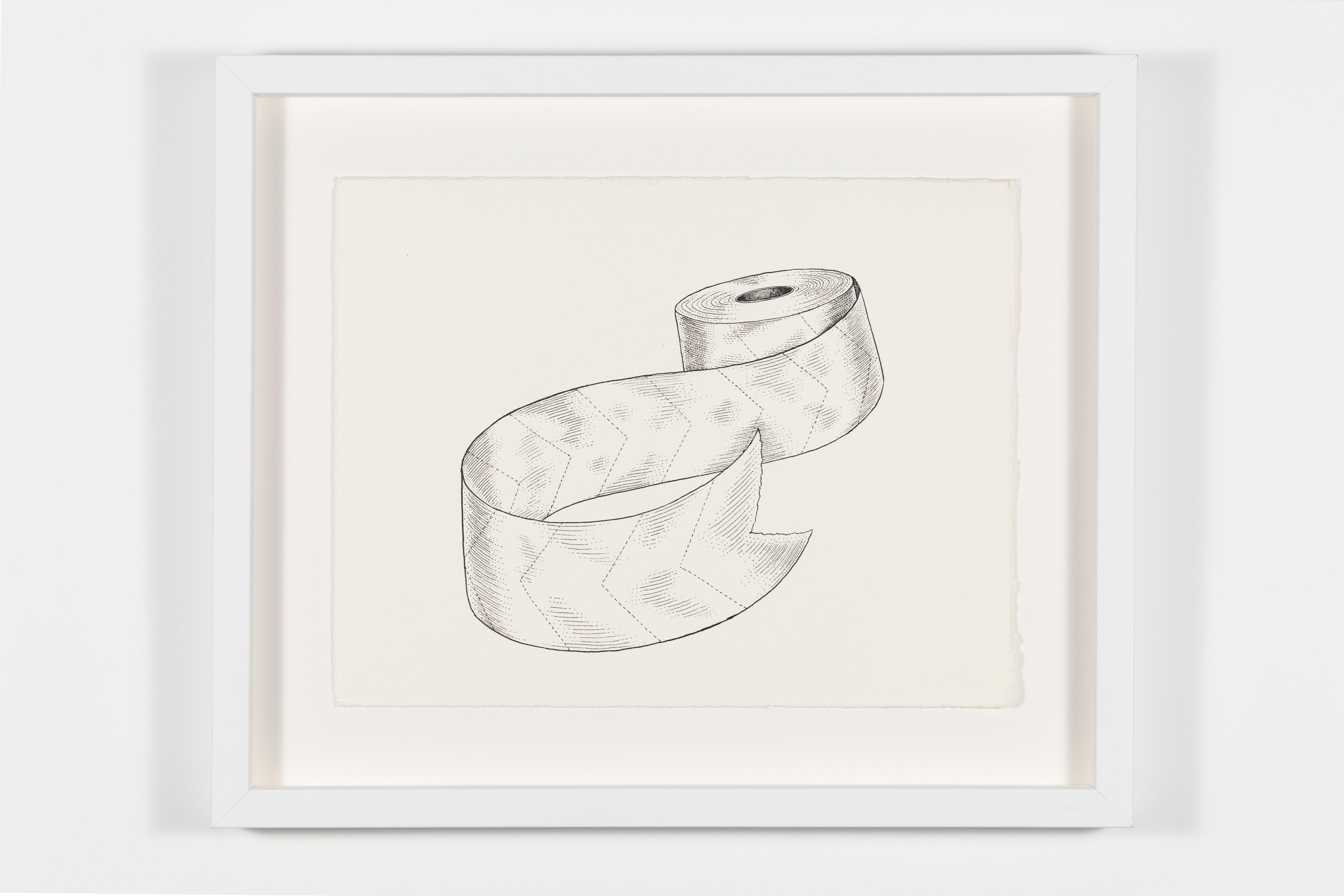 Multiple Motto Coupon /Ticket Roll - White Abstract Drawing by Renato Garza Cervera