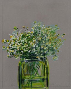 FEVERFEW, IN A GREEN GLASS JAR, 4.23.17