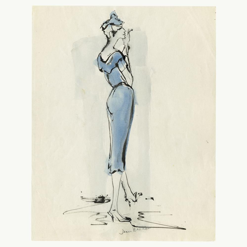 Paris Couture in Blue - Art by Jean Hannon