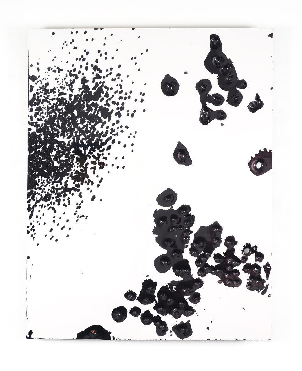 Pittura seria (Bianco su nero #1) - Painting di Nick Hunt