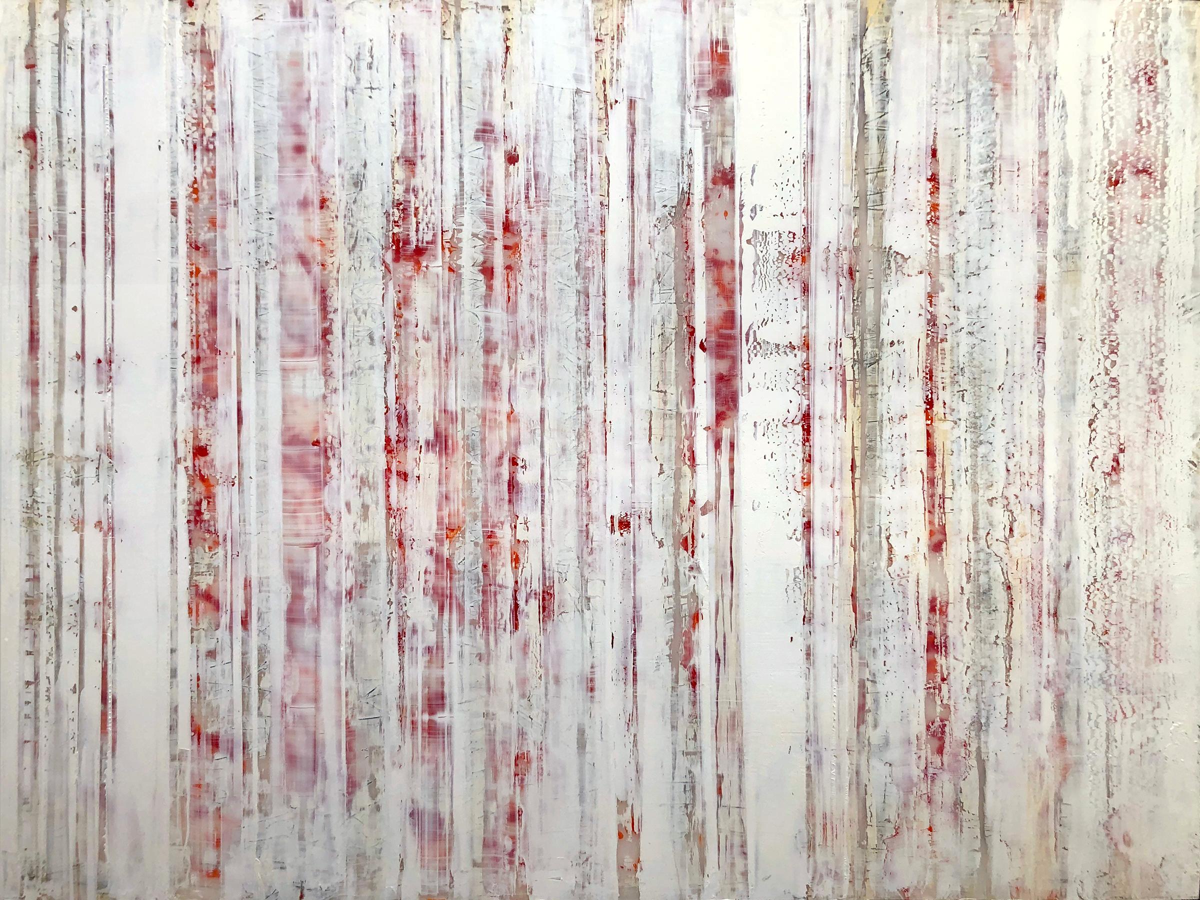 Abstract Painting Greg Ragland - Superpositions parallèles 23 rouges