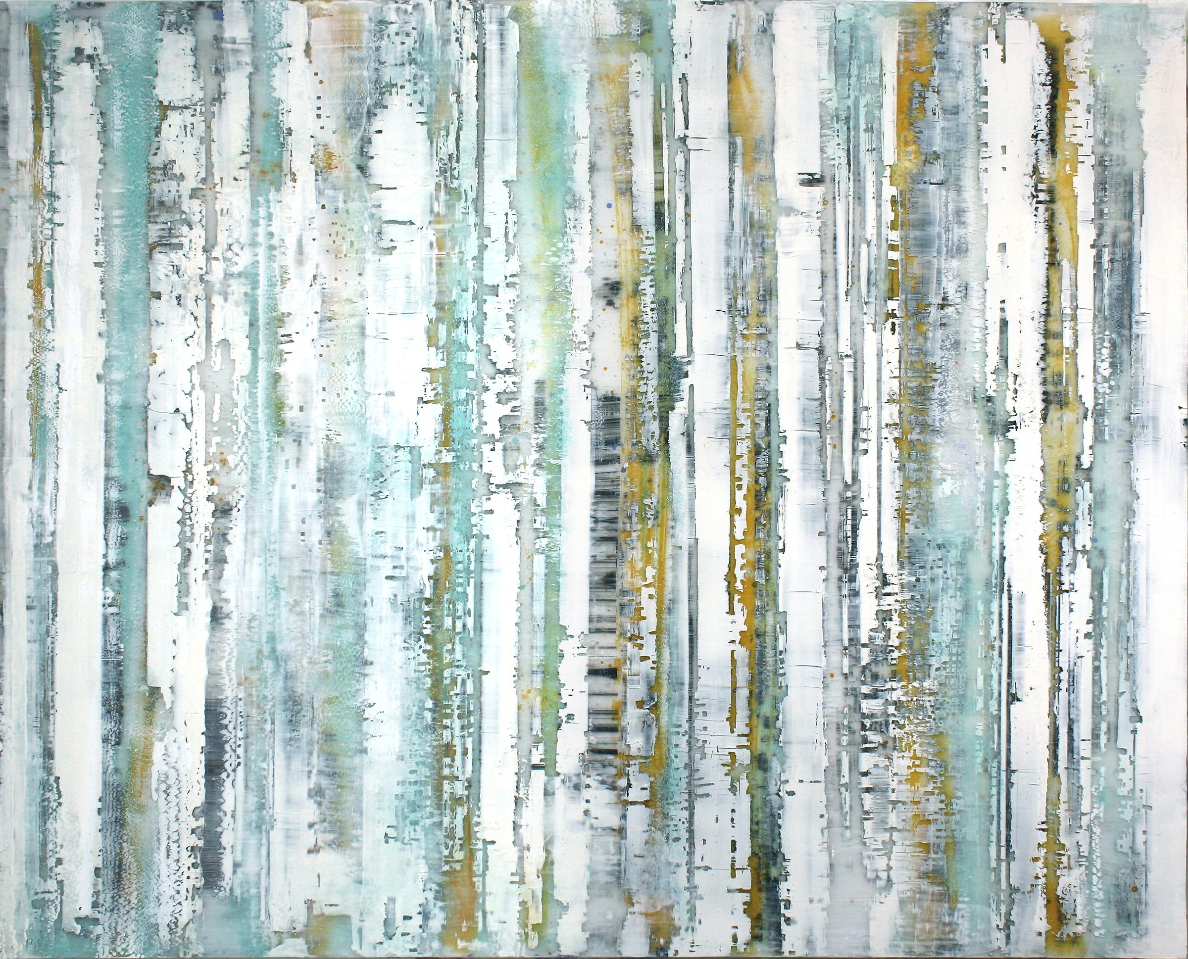 Greg Ragland Landscape Painting – Parallel Layers 5, Celeste Blue
