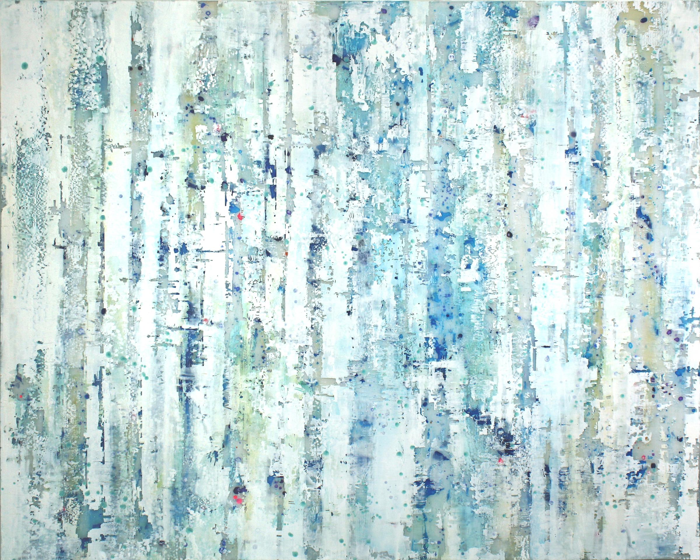 Greg Ragland Abstract Painting - Parallel Layers 4, Celeste Blue