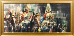 Vintage The Household Cavalry. Ceremonial Duty on Horseback. Abstract Motion. On Parade.