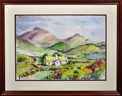 Connemara in Ireland Eire. White Cottage.Homestead.Mountains. Hibernian. Celtic.
