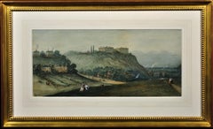 Antique Prospect of Nottingham Castle from The Park. Original Watercolor. Victorian.