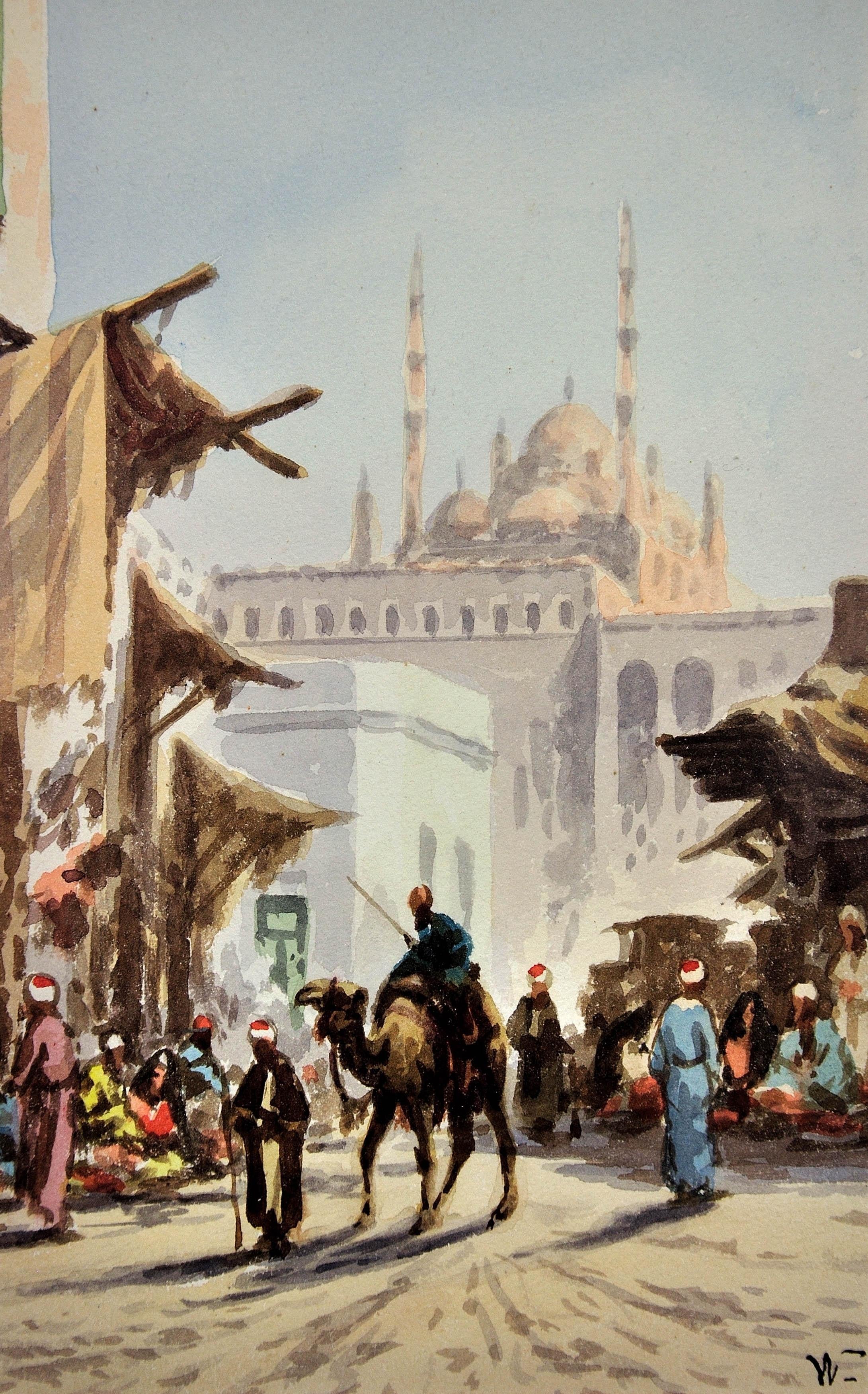 The Citadel, Cairo, The Great Mosque of Muhammad Ali Pasha. American Orientalist - Art by Edwin Lord Weeks