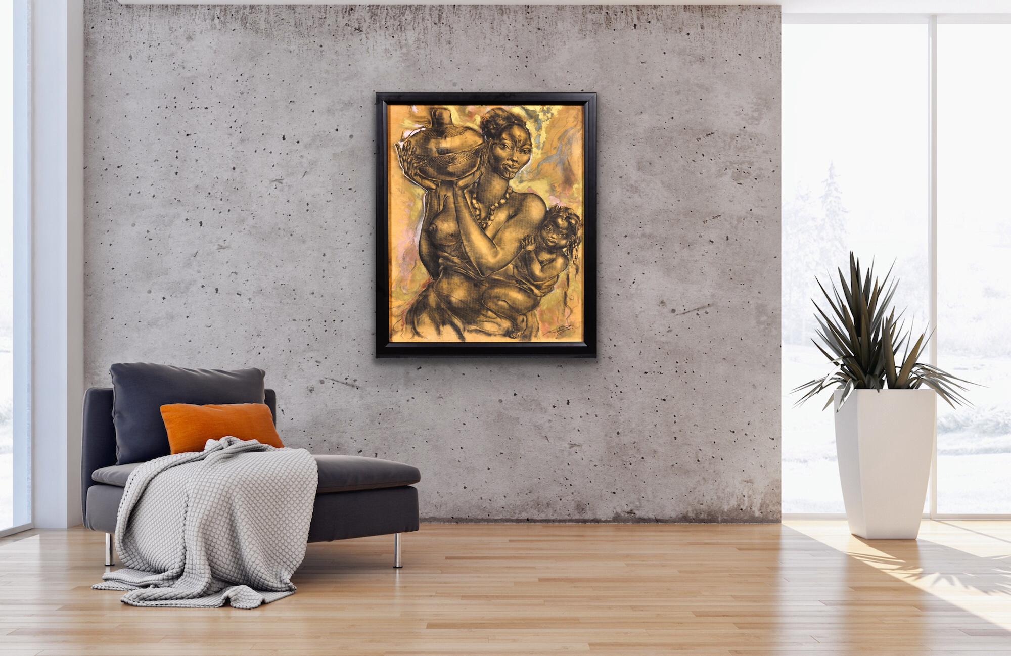 Mother and Child. Bold Very Accomplished 20th Century Stand Out Modern Artwork. For Sale 8