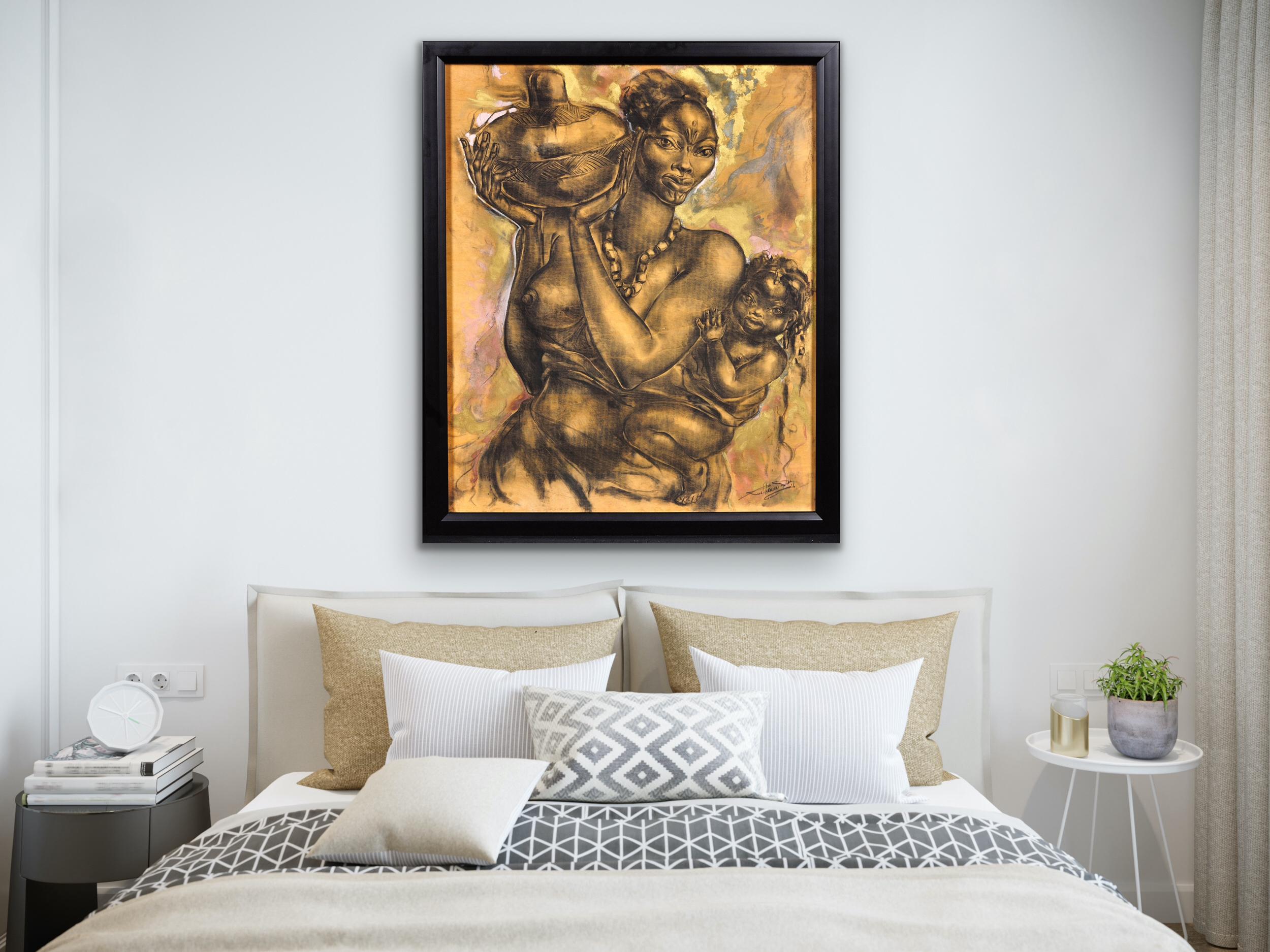 Mother and Child. Bold Very Accomplished 20th Century Stand Out Modern Artwork. For Sale 12