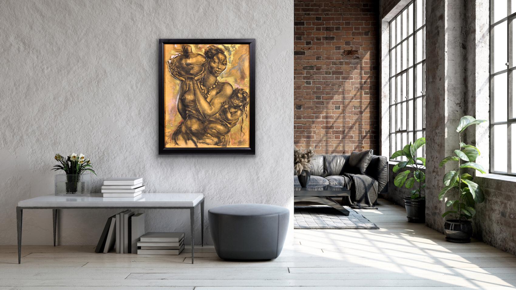 Mother and Child. Bold Very Accomplished 20th Century Stand Out Modern Artwork. For Sale 13
