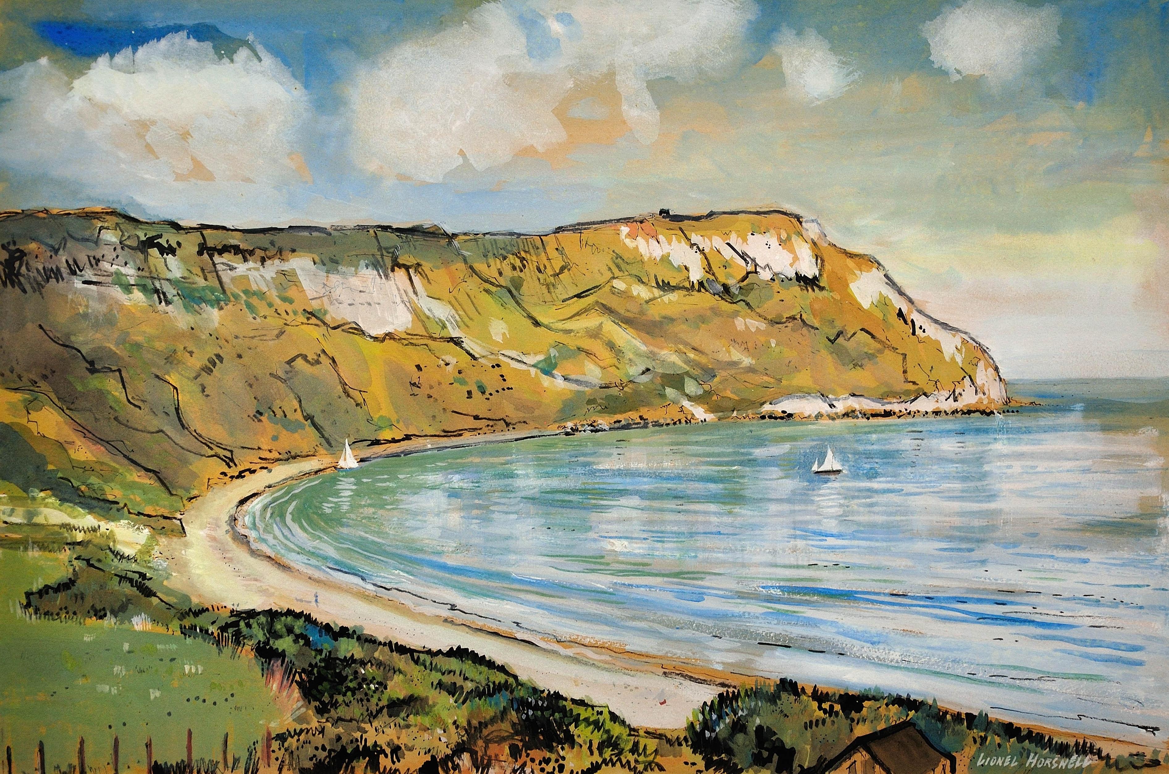 Ringstead Bay and White Nothe. Dorset. Weymouth and Portland. Jurassic Coast. - Art by Lionel Horsnell