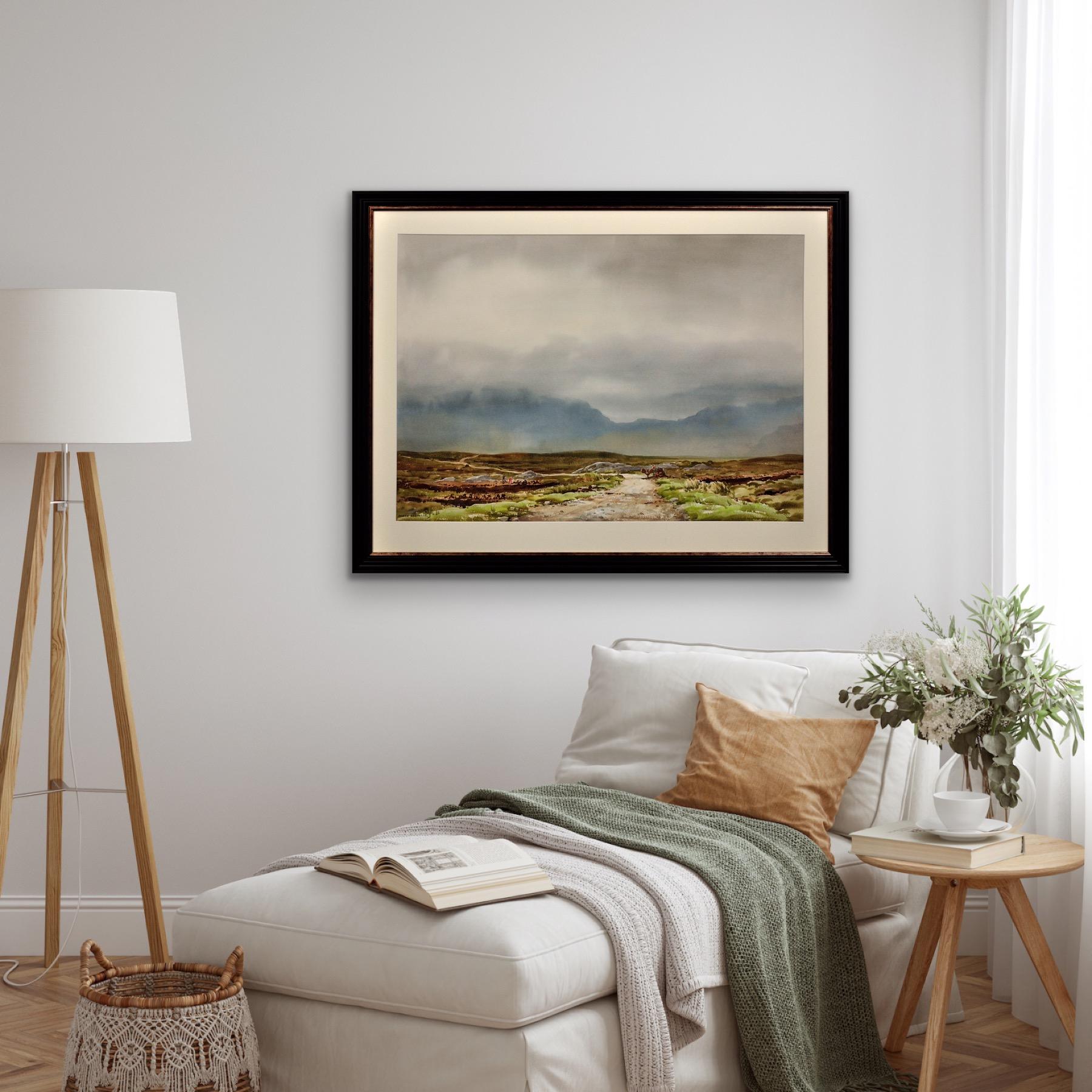 The Maamturk Mountains from Recess, Connemara, Ireland. Framed Irish Watercolor. For Sale 9