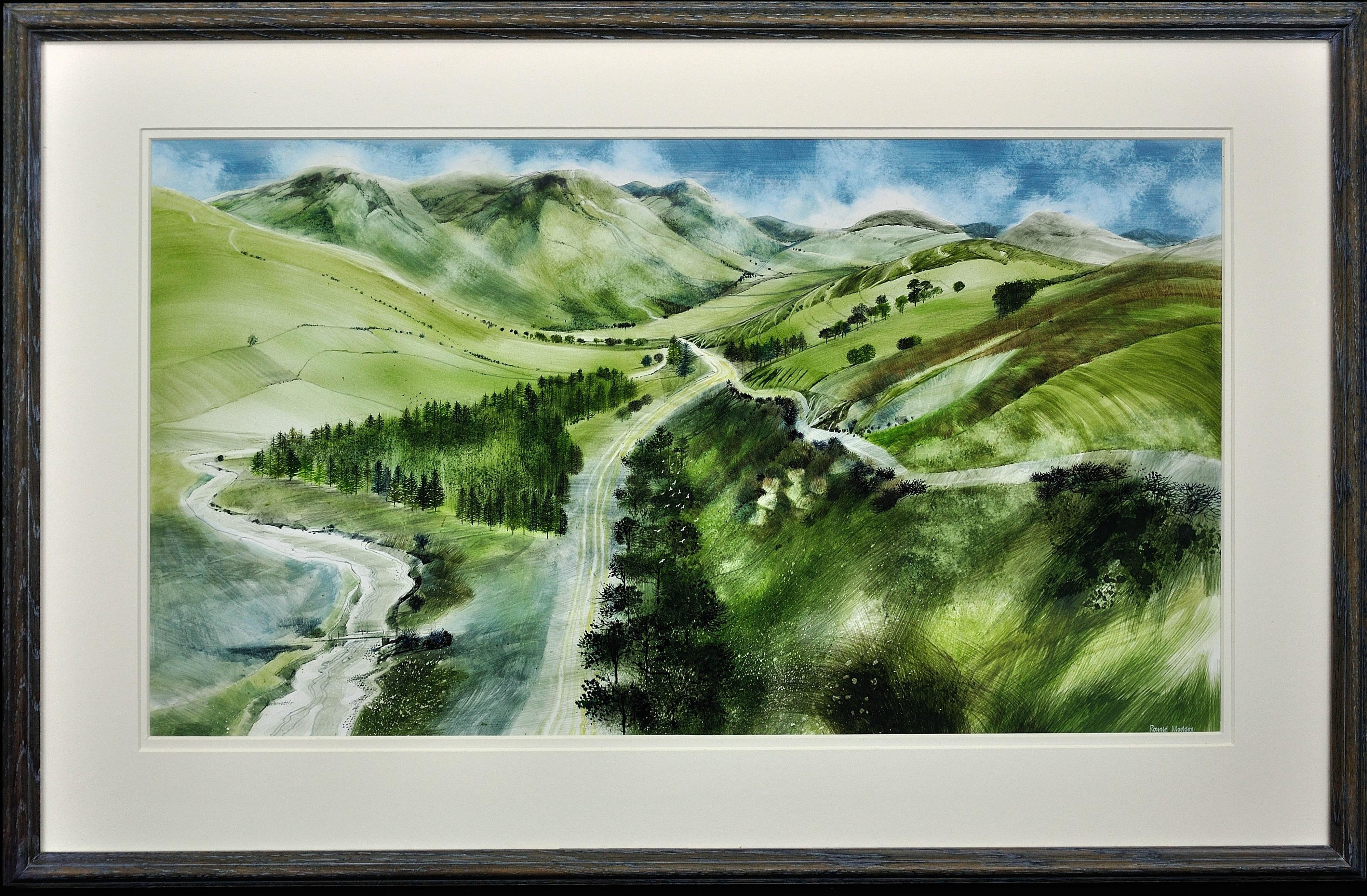 Ronald Maddox Landscape Art - Landscape Pattern, Glen Lyon. Longest, Loneliest and Loveliest Glen in Scotland.