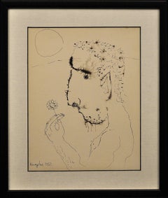 Un autoportrait original encadré, irlandais moderne du milieu du 20e siècle