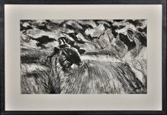 Retro Flock of Sheep. Large Pastel.Modern British.West Wales.Welsh. Animal & Farming.