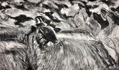 Large Framed Welsh Pastel Flock Of Sheep Modern British Artwork From West Wales