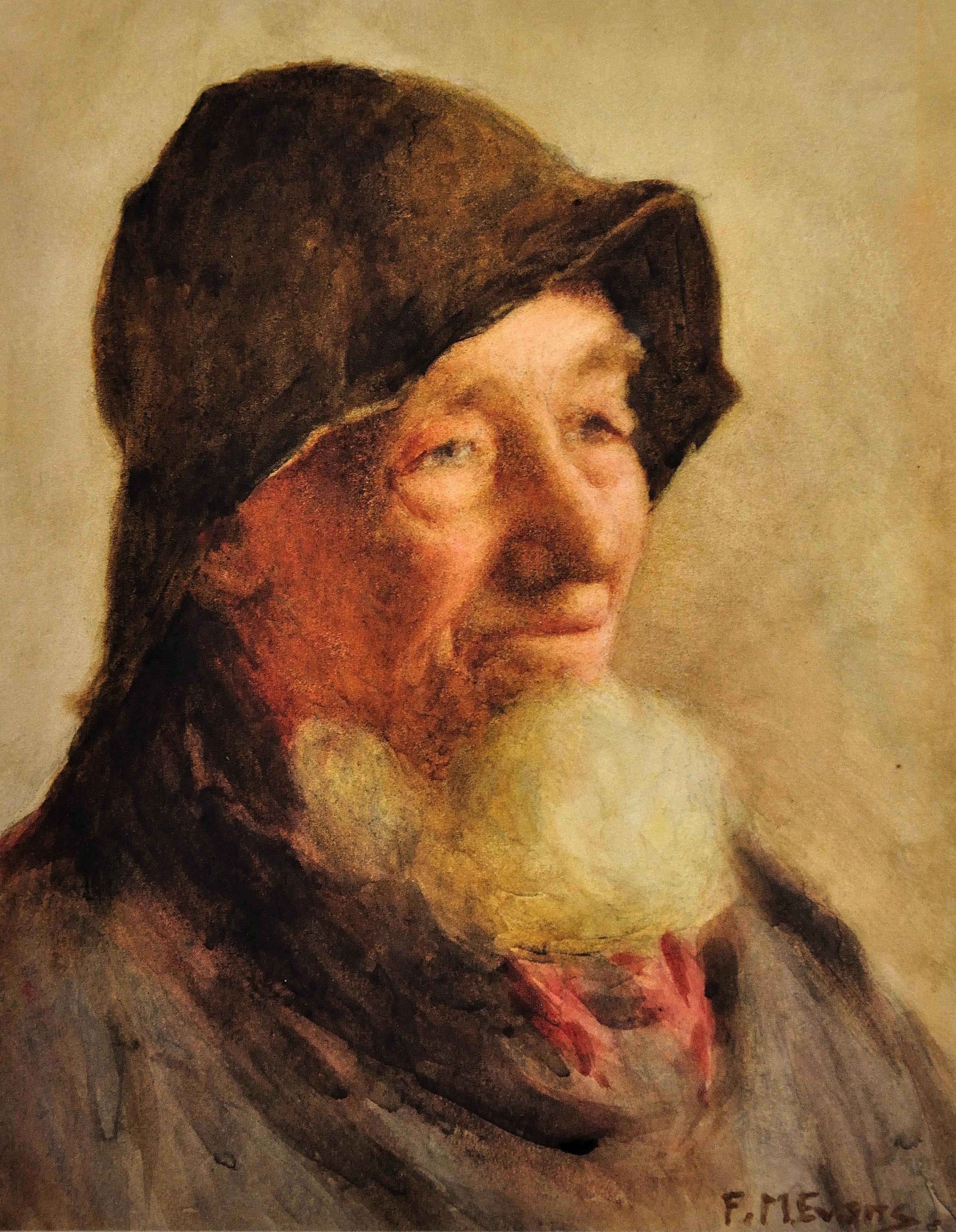 Portrait d'un pêcheur de Cornouailles. Historiquement social de l'industrie de la pêche - Art de Frederick James McNamara Evans
