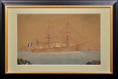 French Navy Ironclad Warship Battleship Courbet A Sailor’s Sentiment Circa 1910