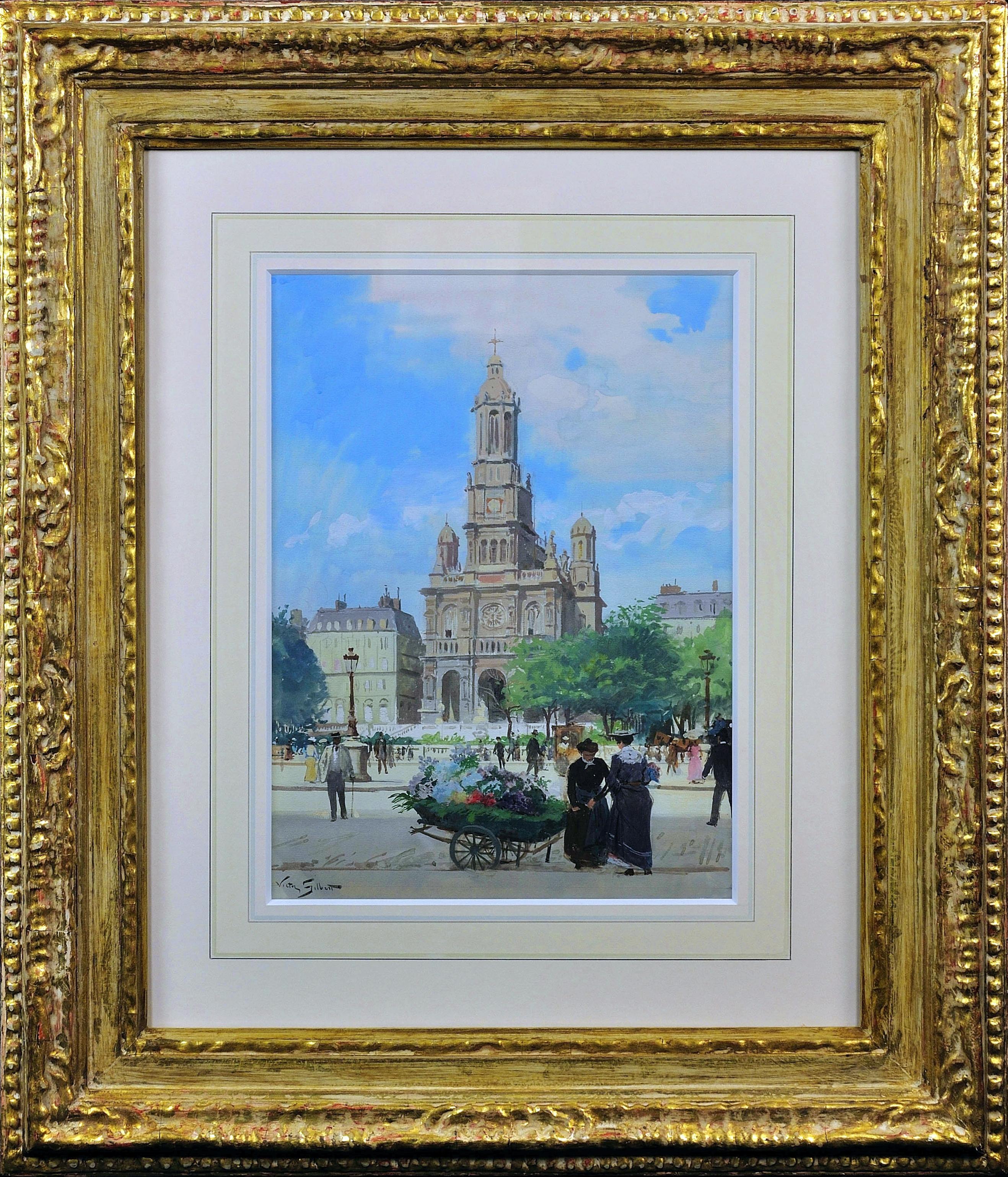La Chiesa della Santissima Trinità di Parigi - Pittura parigina del primo Novecento con cornice