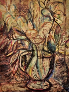 1945 Wartime Still Life Watercolor English Coveted Ceramic Artist And Teacher