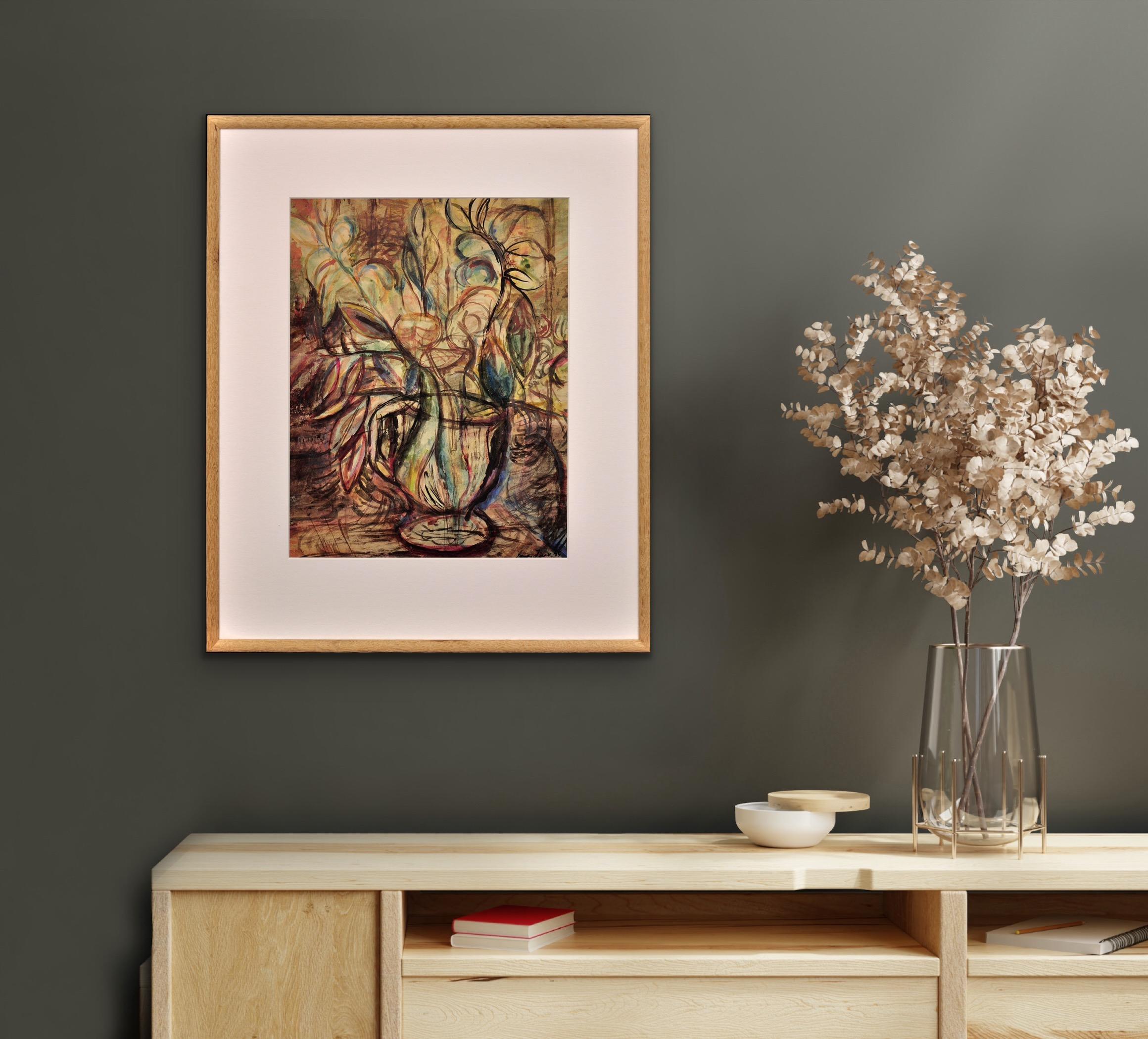 1945 Wartime Still Life Watercolor English Coveted Ceramic Artist And Teacher en vente 14