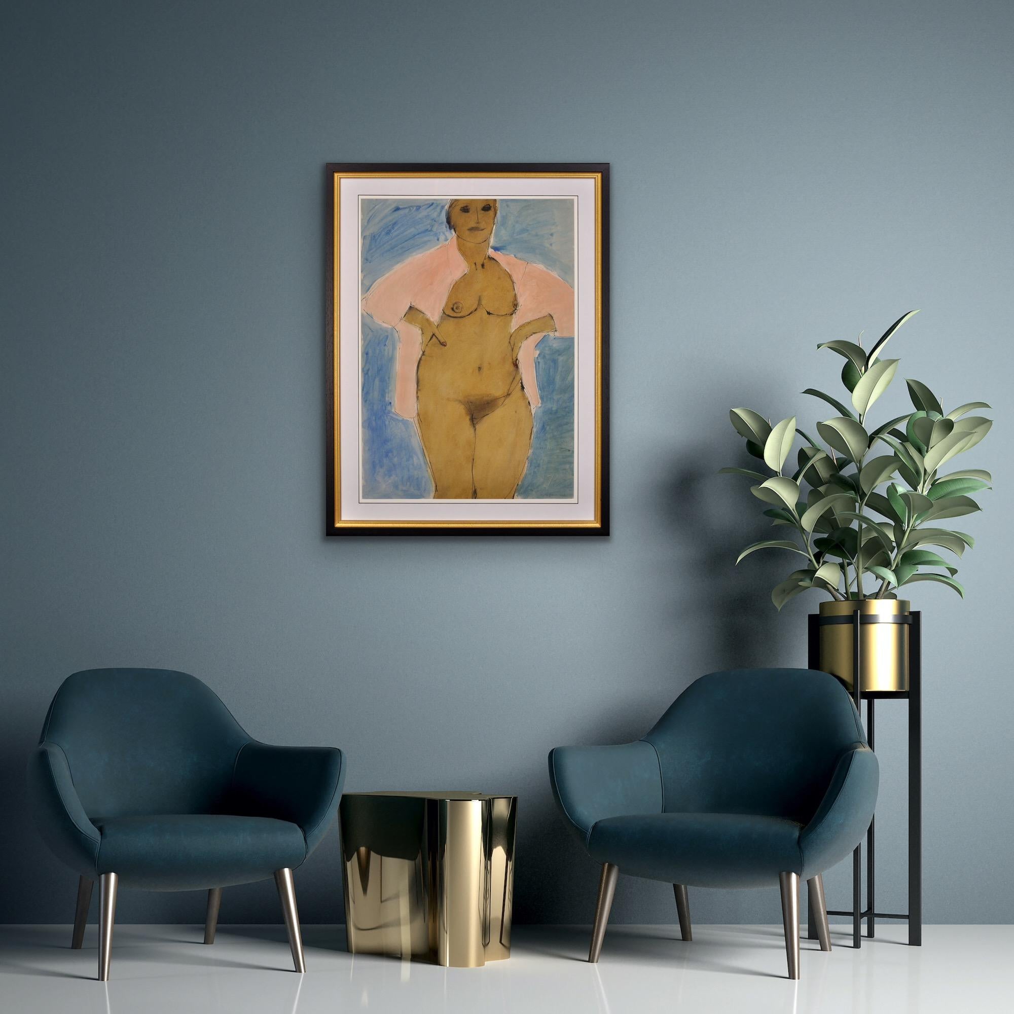 I+I Can't Stay Away From You 1980 Vintage Painting Mature Female Nude In Cornwall (Je ne peux pas rester loin de toi) en vente 4