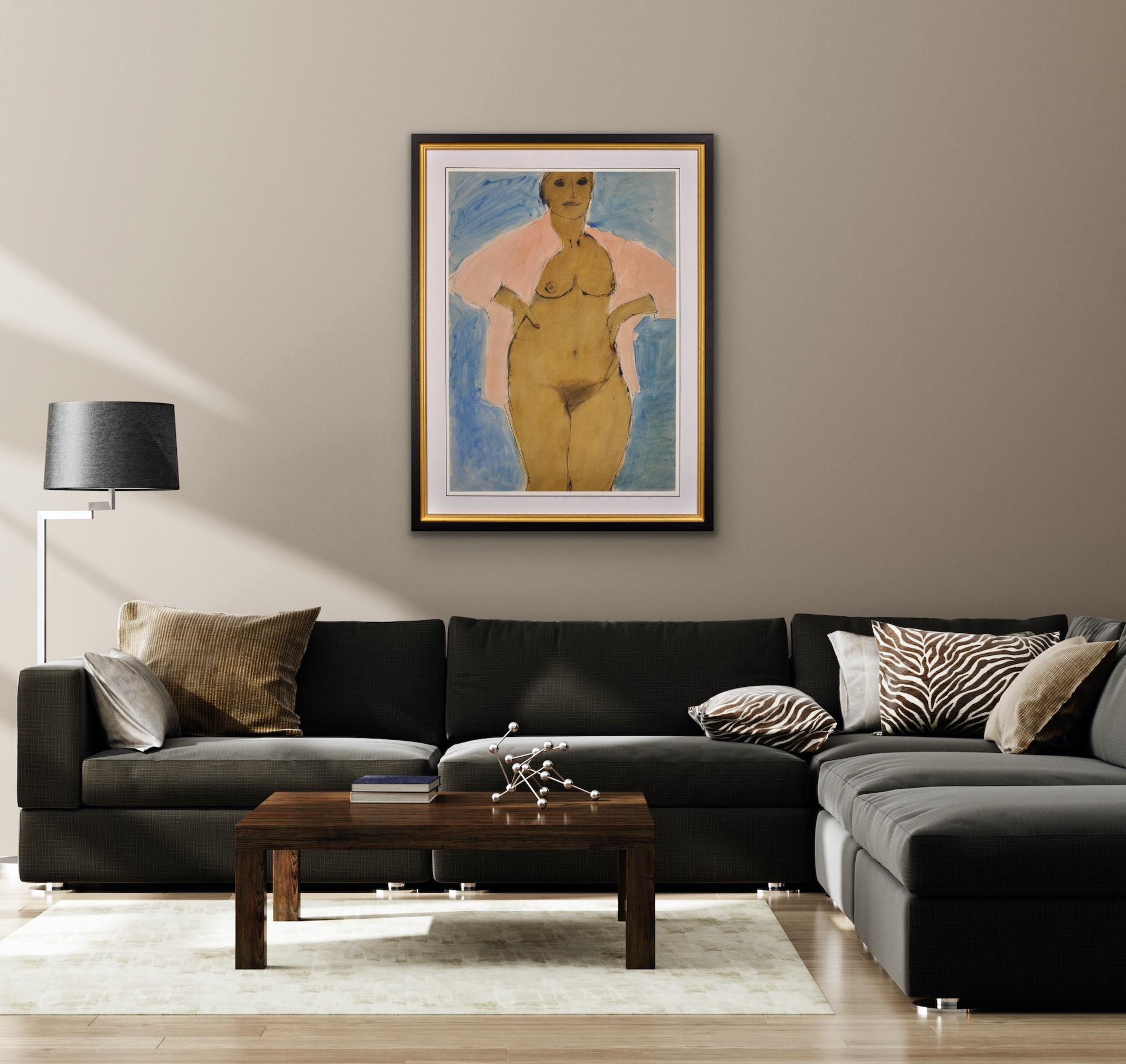 I+I Can't Stay Away From You 1980 Vintage Painting Mature Female Nude In Cornwall (Je ne peux pas rester loin de toi) en vente 7