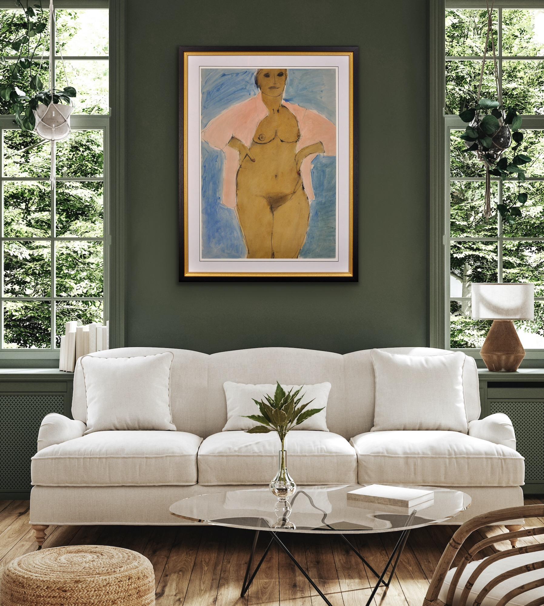 I+I Can't Stay Away From You 1980 Vintage Painting Mature Female Nude In Cornwall (Je ne peux pas rester loin de toi) en vente 12
