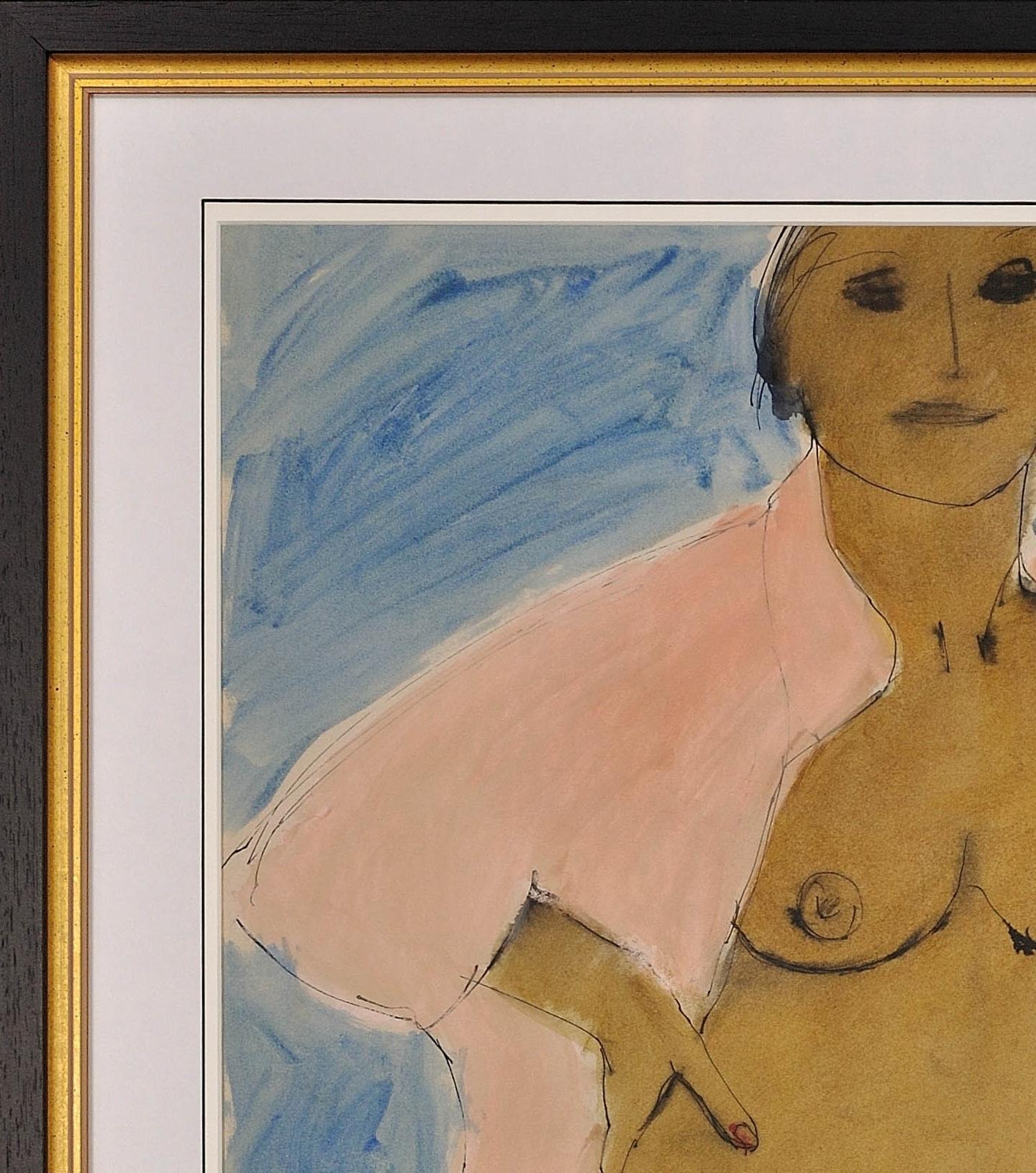 I+I Can't Stay Away From You 1980 Vintage Painting Mature Female Nude In Cornwall (Je ne peux pas rester loin de toi) en vente 15