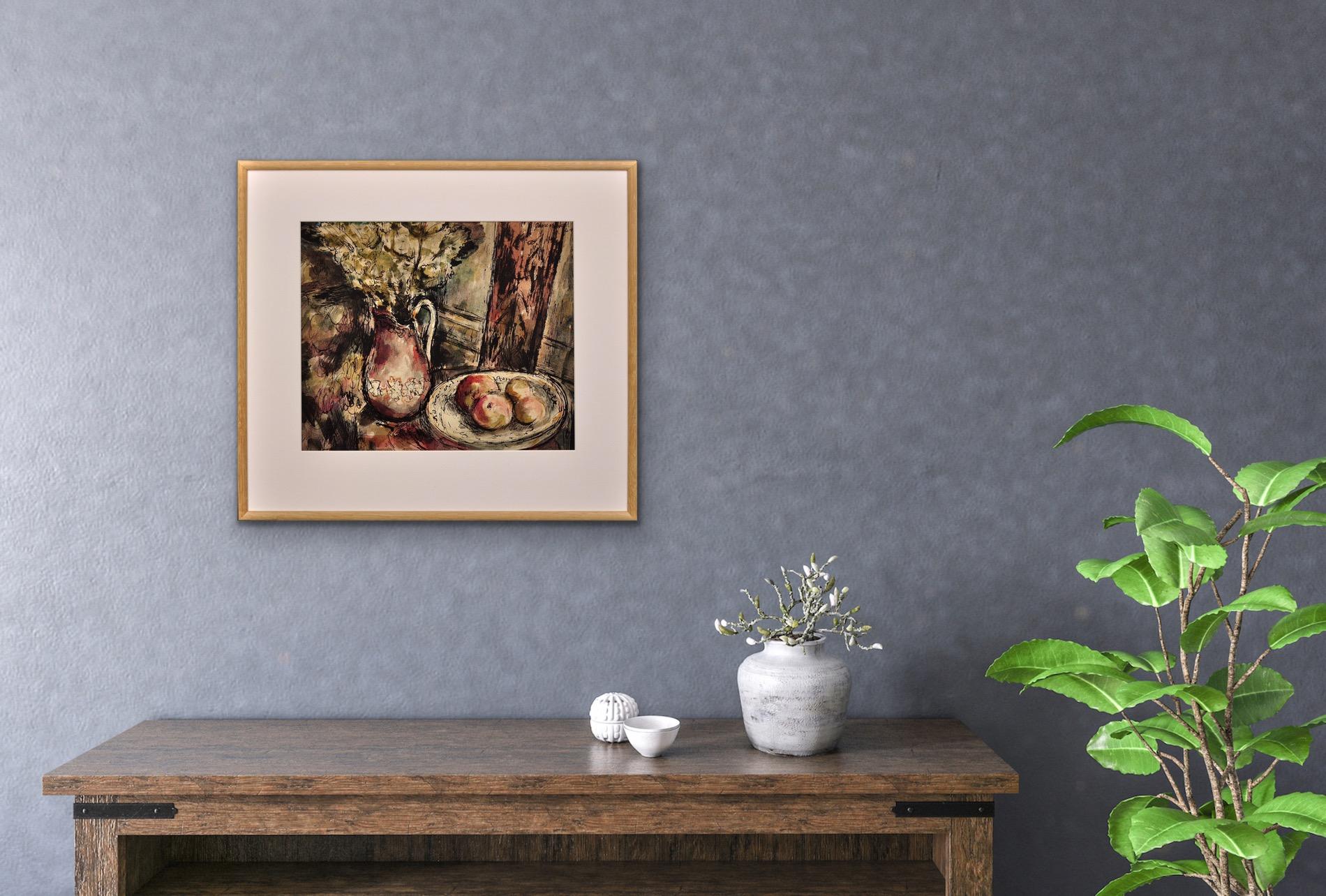 1944 Wartime Still Life Watercolor Painting Influential Ceramic Artist & Teacher For Sale 2