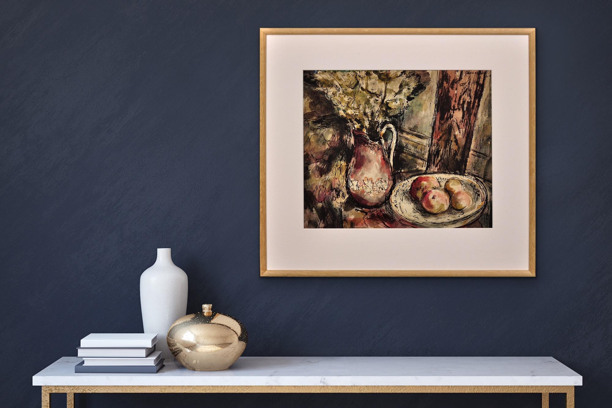 1944 Wartime Still Life Watercolor Painting Influential Ceramic Artist & Teacher For Sale 5