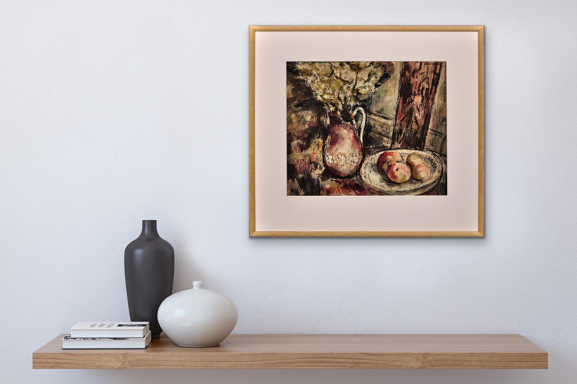 1944 Wartime Still Life Watercolor Painting Influential Ceramic Artist & Teacher For Sale 9