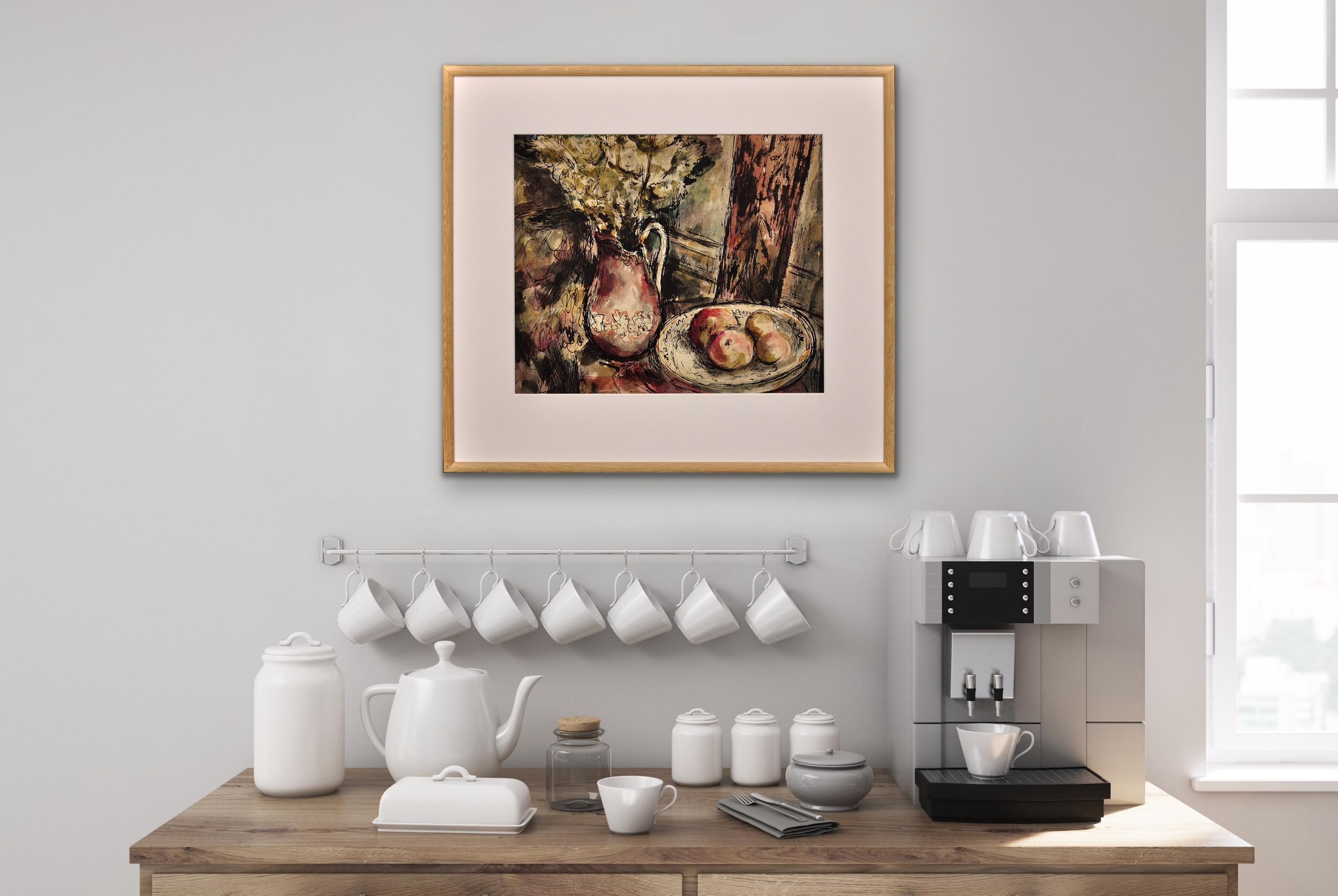 1944 Wartime Still Life Watercolor Painting Influential Ceramic Artist & Teacher For Sale 10